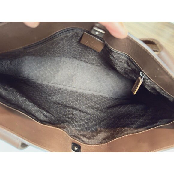 Vintage Gucci Brown Leather Web Tote Bag – Authenticated Y2K - Picture 7 of 16